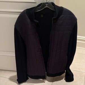 Magaschoni Navy Zip Up Sweater